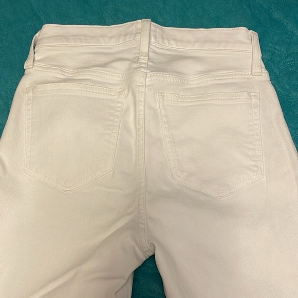 J Crew Button Fly High-rise Women’s Size 26 10” White Billie Demi Boot Crop Jean - Picture 10 of 12
